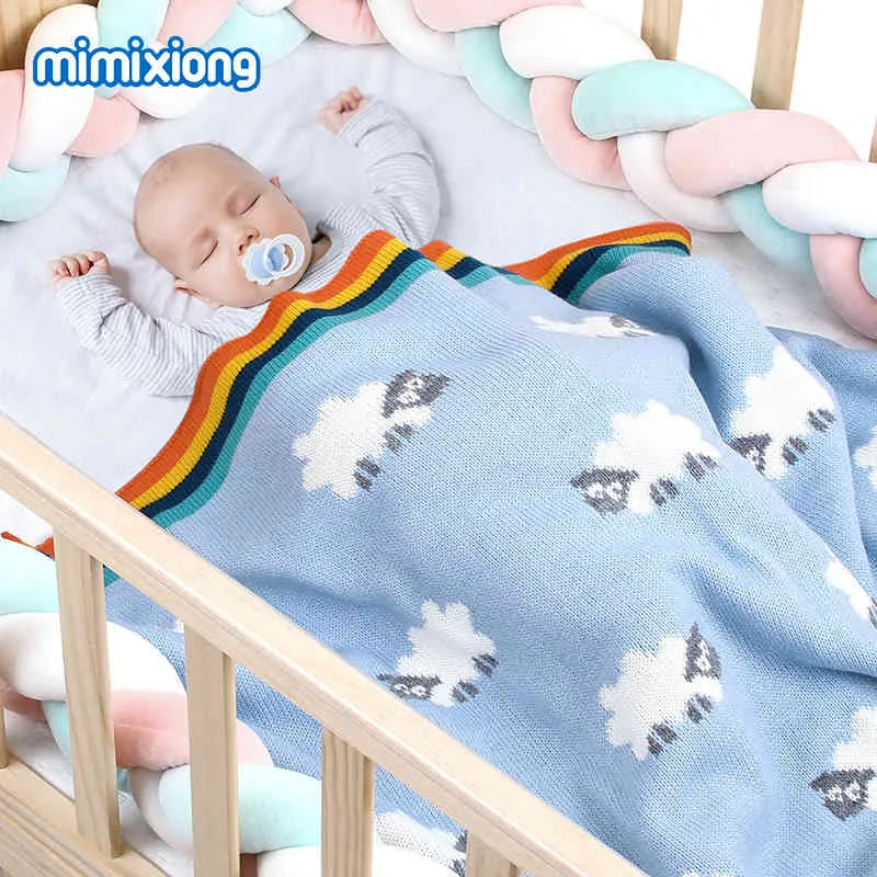 Dessin animé de bébé en gros d'usine tricoté tenant une couverture coupe-vent pour nouveau-né