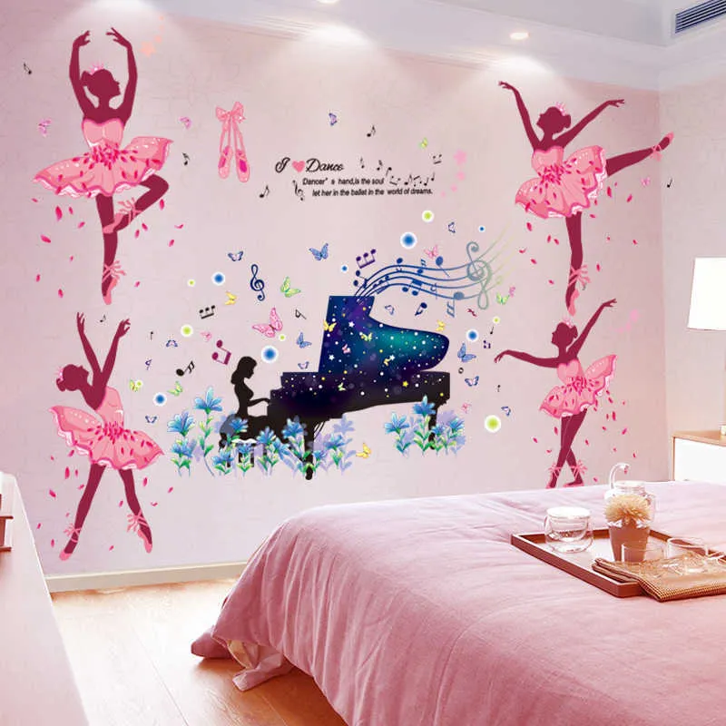 XL8256 Adesivo Da Parete Elegante Ragazza Danzante Decalcomania Decorativa Autoadesiva Camera Da Letto, Soggiorno, Corridoio Da 7,31 € | DHgate