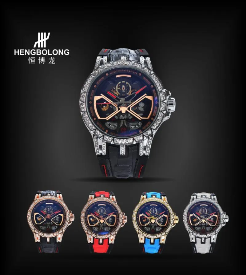 Relojes de pulsera Caballeros de la mesa redonda Roger Watch Men Top Cuarzo Dubuis Cuero Reloj de pulsera dorado a prueba de agua
