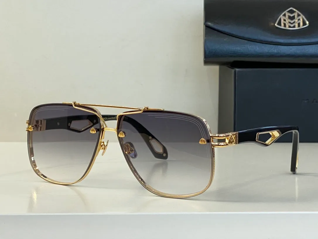 Лучшие оригинальные дизайнерские солнцезащитные очки высокого качества для мужчин, знаменитые модные ретро-очки люксового бренда, модный дизайн, женские очки с футляром MAYBA THE King II