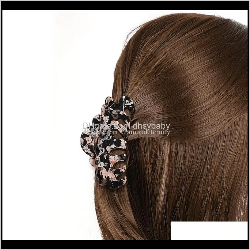 new korea hair claw for women barrettes acrylic marble hairpins crab clear hair clips clamp hair accessories for women headwear