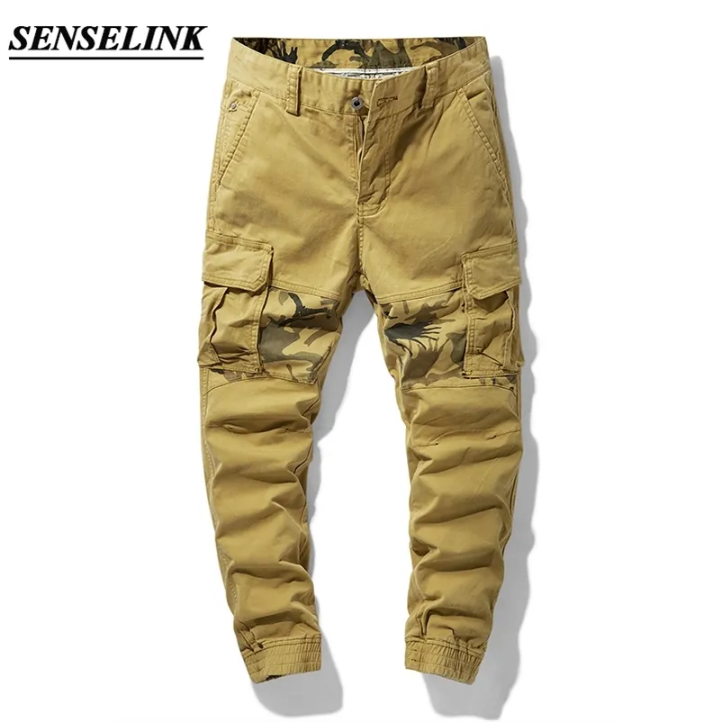 Mężczyźni Casual Cargo Spodnie Klasyczne Outdoor Army Taktyczne Spodnie dresowe Kamuflaż Wojskowy Multi Pocket Spodnie Męskie Spodnie 210723