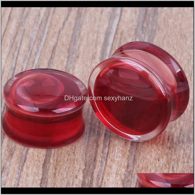120pcs mix 6-16mm liquid red blood flesh tunnel ear plug piercing body jewelry piercing