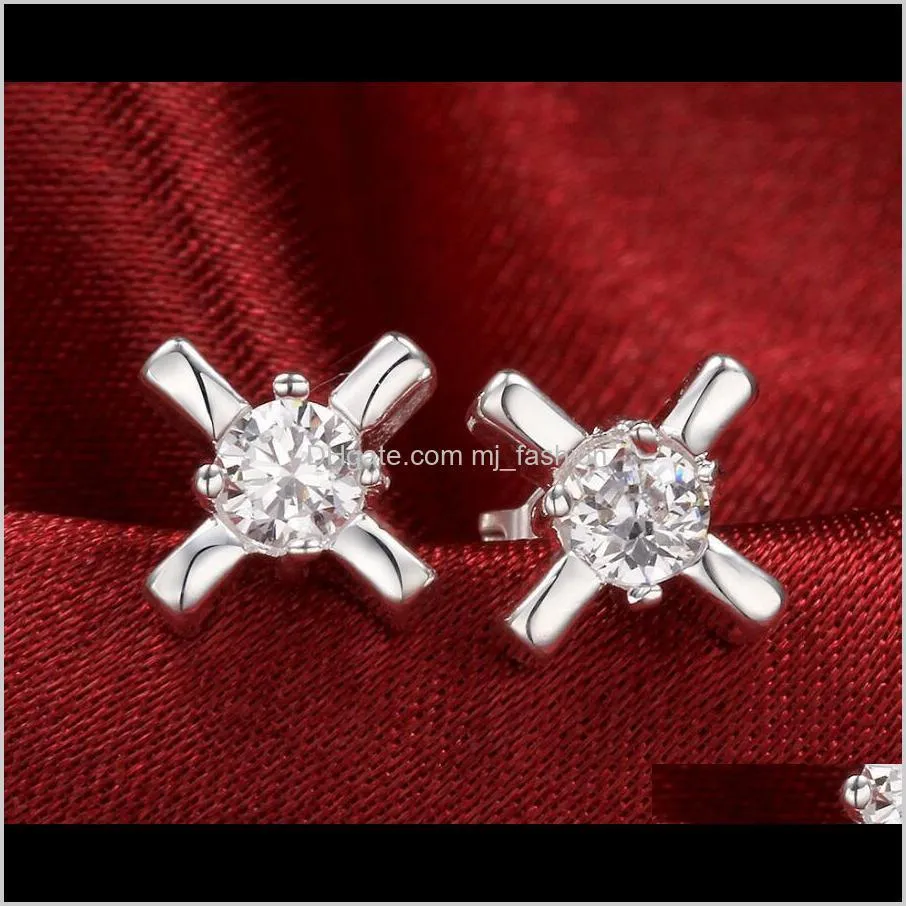 Jewelryearrings Geometric Earrings Sier Plating Girls Ear Jewelry Rhinestone Wedding Stud Brincos Ps0015 Drop Delivery 2021 Fl7C8