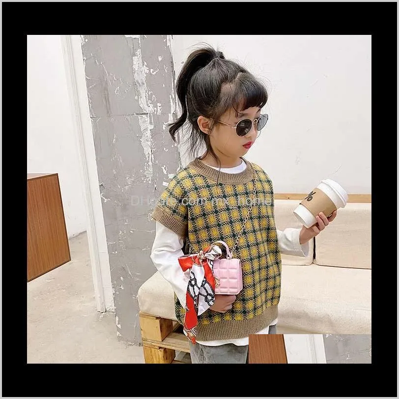 new indentation silk scarf color chain portable children cross - slung mini square bag accessory bag for girls