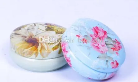 Floral Pastoral Iron Storage Tank Box Bins Cans Metal Round Coffee Tea Snacks Candy Tin Storage Container Decorbox