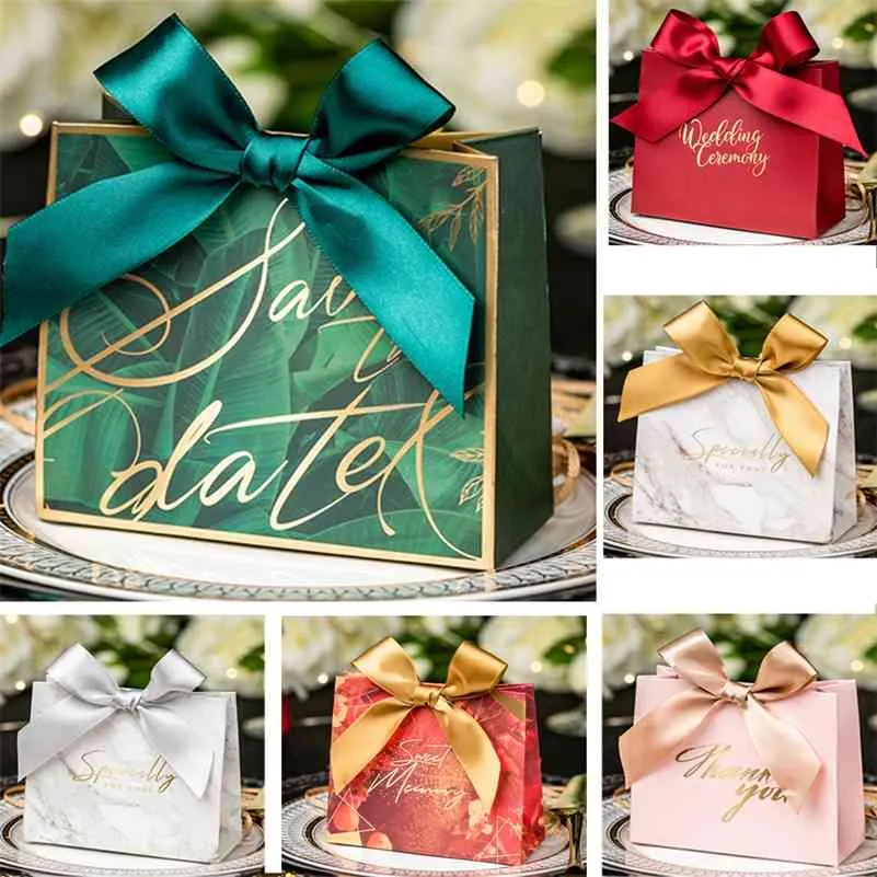 Embalagem caixa de presente kraft saco de papel doces caixas de flores de flores obrigado casamento cookie decoração festa de aniversário por atacado 210402