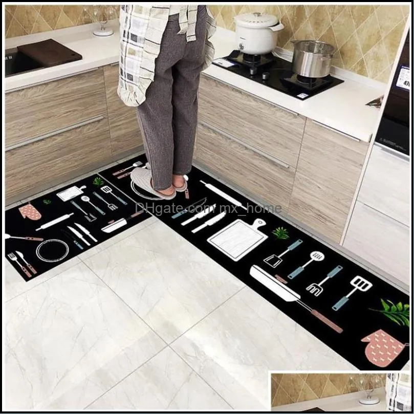 Modern Anti-slip Home Kitchen Mat Cartoon Soft Rug Bath Long Strip Absorption Doormat Entrance Balcony Hotel Living Room Carpet A0609