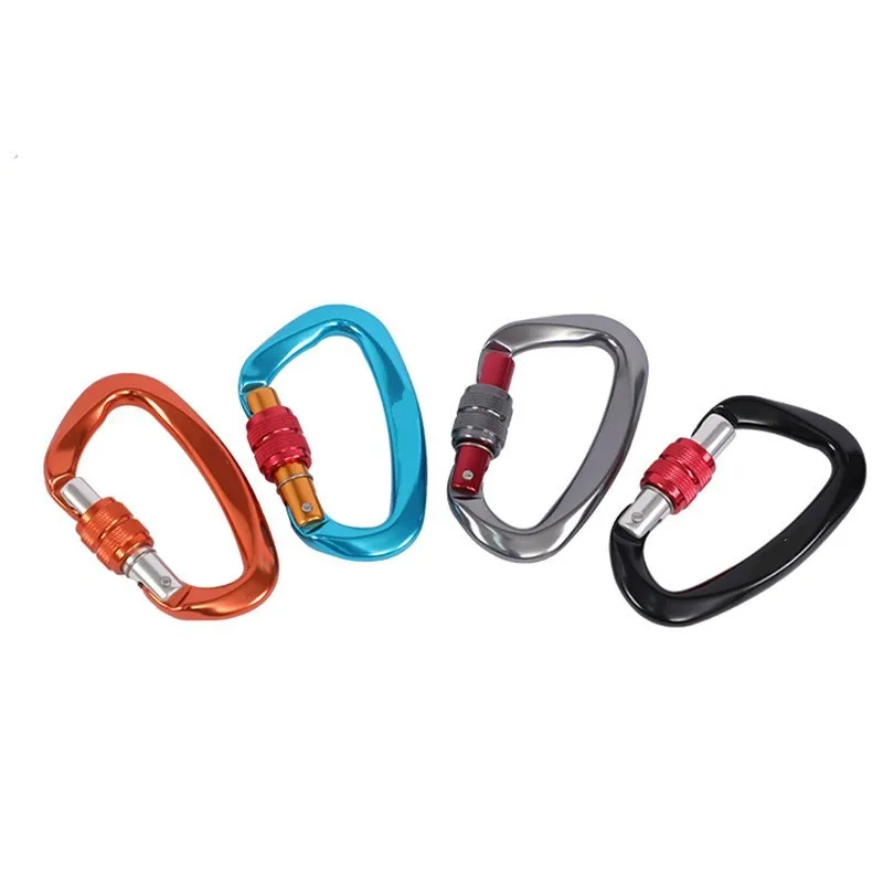 4PCS Professionell Carabiner Slings 25KN D Form Klättra Spänne Säkerhetslås Utomhus Klättringsutrustning Tillbehör 633 Z2