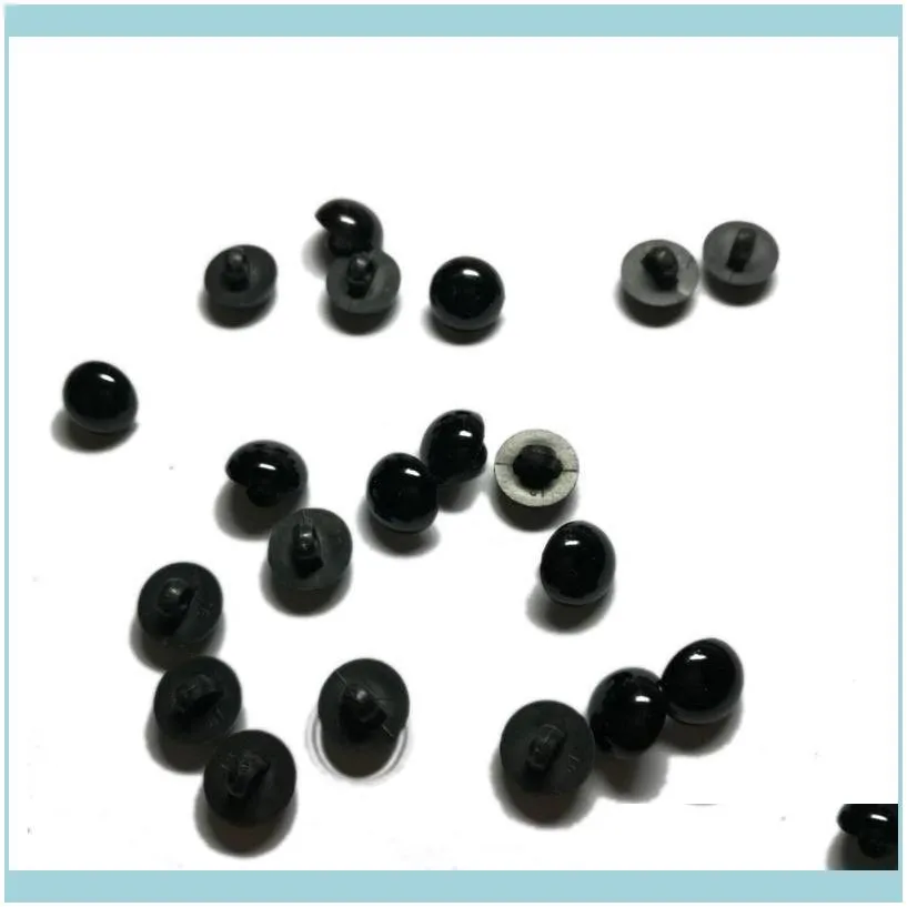 New 100 Pcs Black Resin Buttons Round Mushroom Domed Sewing Shank Black Diy Animal Eyes Toy Diy Decorative Buttons