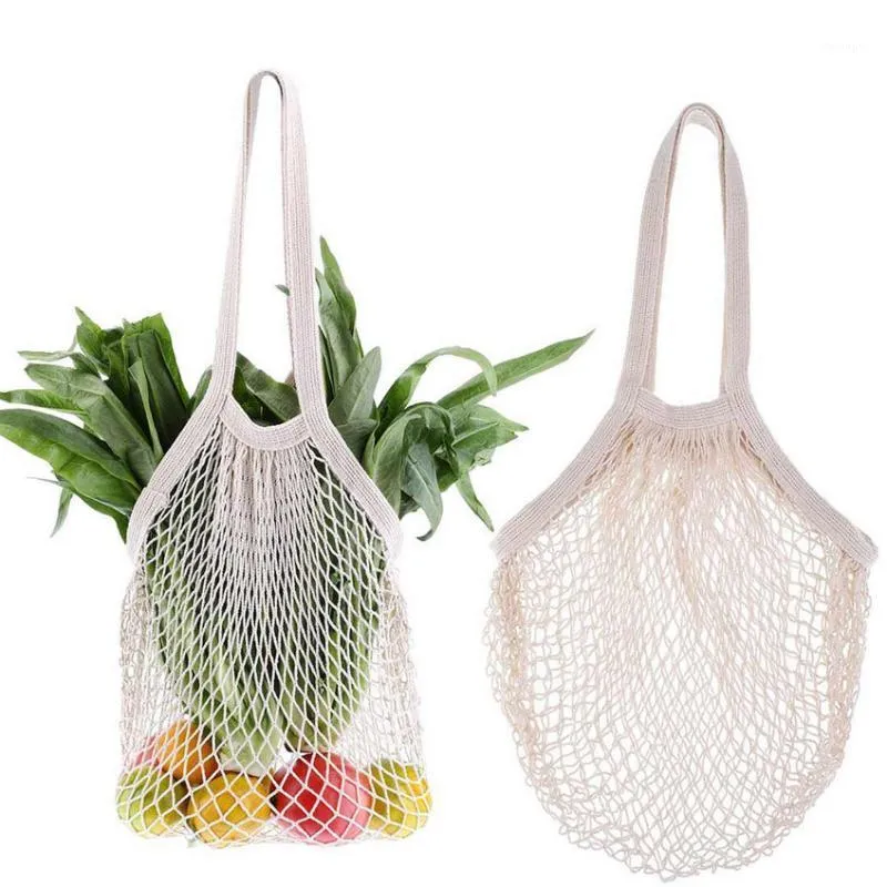 Förvaringspåsar Återanvändbara produkter Eco Bag Mesh Vegetabilisk för fruktköp