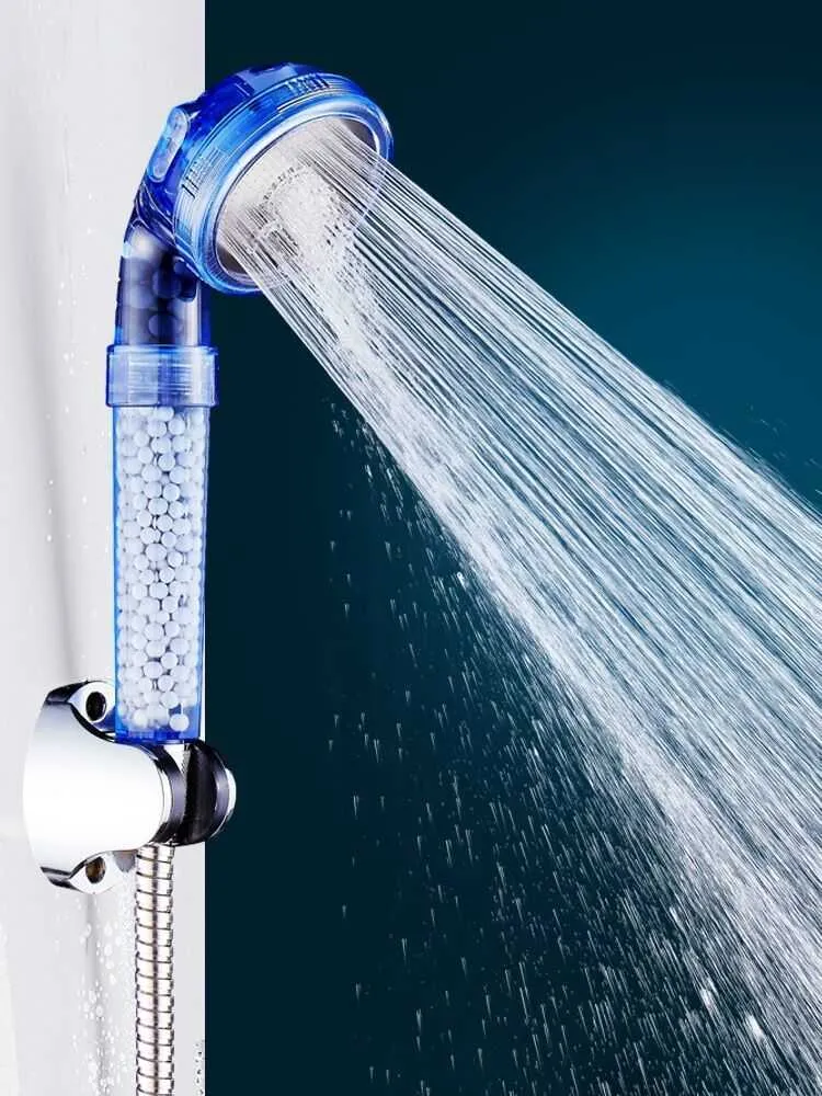 Supporto per soffione doccia Fori di flusso per risparmio idrico ad alta pressione con filtro anionico a pioggia cromata Accessori per il bagno 210724
