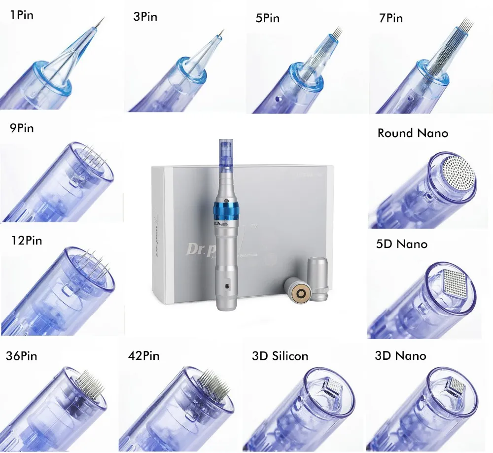 Efficiënte Microneedle Roller/9/12/6/42/Nano Pin Derma Pen Tips Oplaadbare draadloze Dermapen Dr. Pen Ultima A6 Naaldpatroon