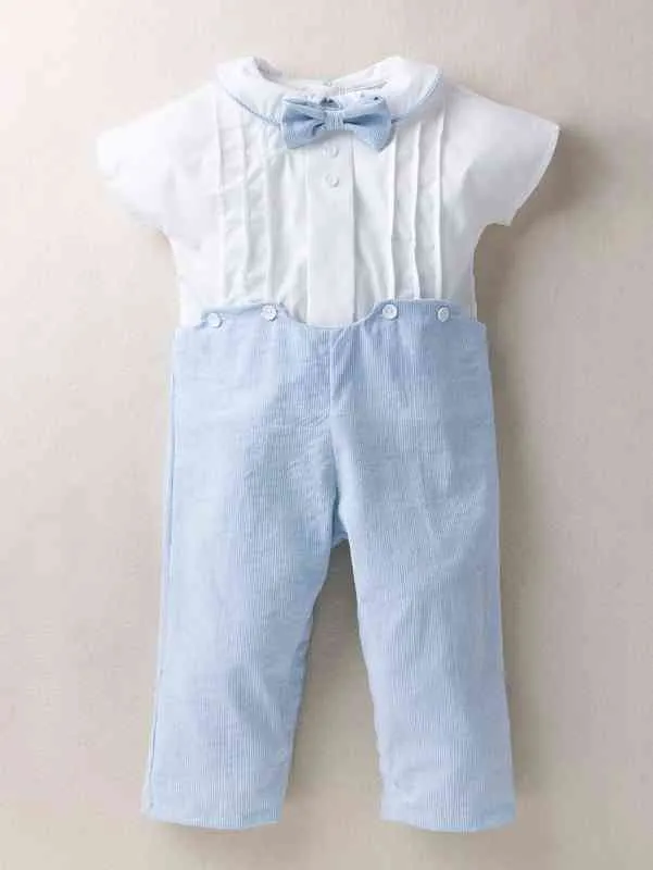 Baby Bow Front Button Back 2 In 1 Jumpsuit SHE