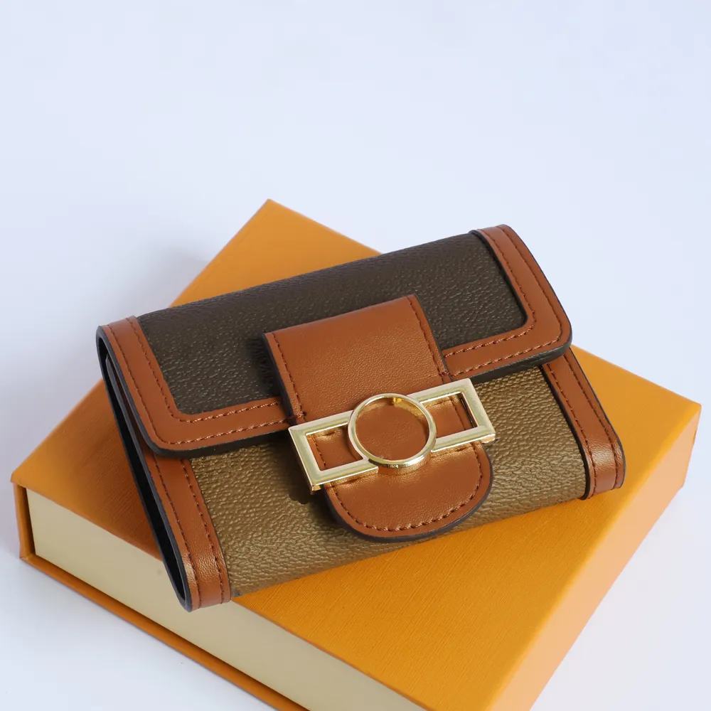 Wallets For Women Luxury Designer Retro Folding Wallet Short Purses Genuine Leather  Clip Card Case With Box