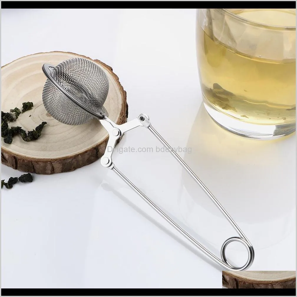 2021 teas infuser 304 stainless steel sphere mesh tea strainer coffee herb spice filter diffuser handle tea ball top quality