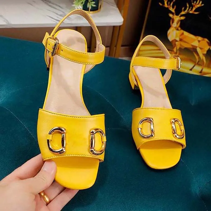 Sandals for Women Heels Designer Shoes Genuine Leather Patent A variety of colors you to choose suitable for various places 35-42