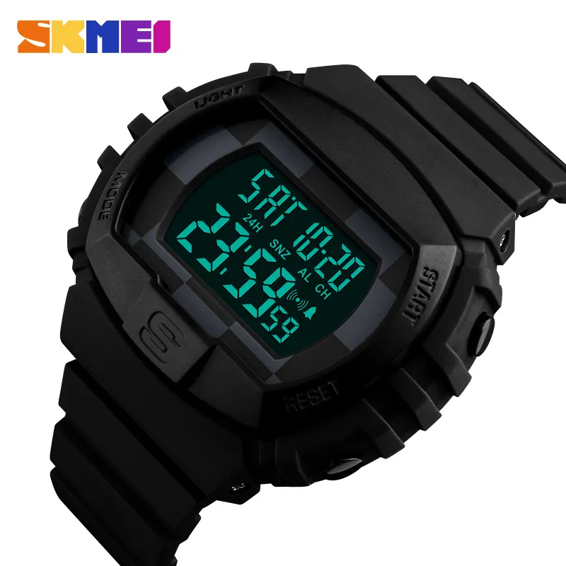 Skmei Sports de plein air Hommes montres Réveil électronique militaire 50m imperméable Numérique mâle mâle mâle relogio masculino 1304 x0524