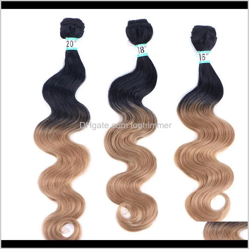 ladies body wave bulks european trend women ombre double color extensions wavy weave wefts bulk high temperature fiber beauty headwear