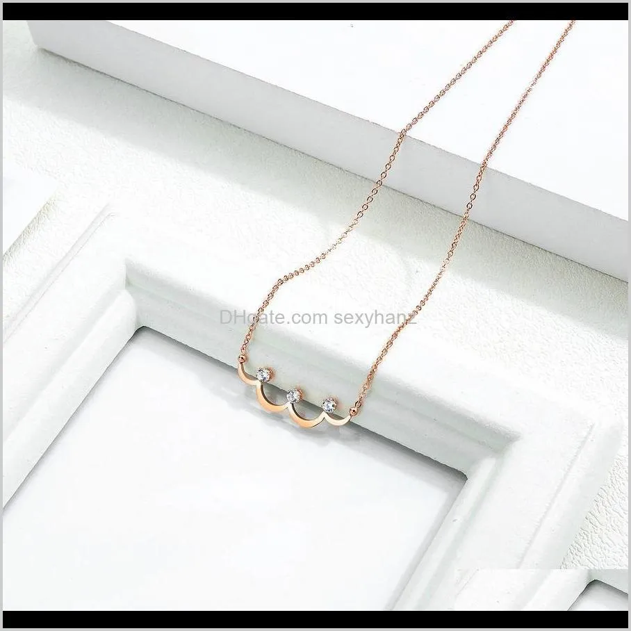 women charm choker fashion necklace woman jewelry new crystal rhinestone design stainless steel 18k gold pendant necklace s for women