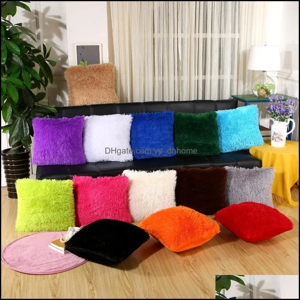 Super Soft Plush Faux Fur Fleece Throw Pillow Cases Cotton Home Linen Square Pillow Case Cover