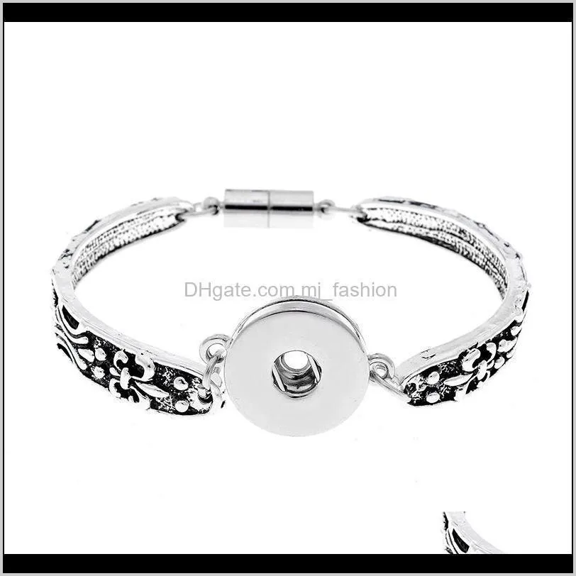 ginger snaps bracelets fit 18mm metal buttons silver plated noosa chunks snap bracelet interchangeable jewelry ps1966