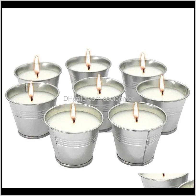 8 pcs citronella scented birthday decoration valentine gift home decor supply candles scent in a mini tin bucket or home wedding