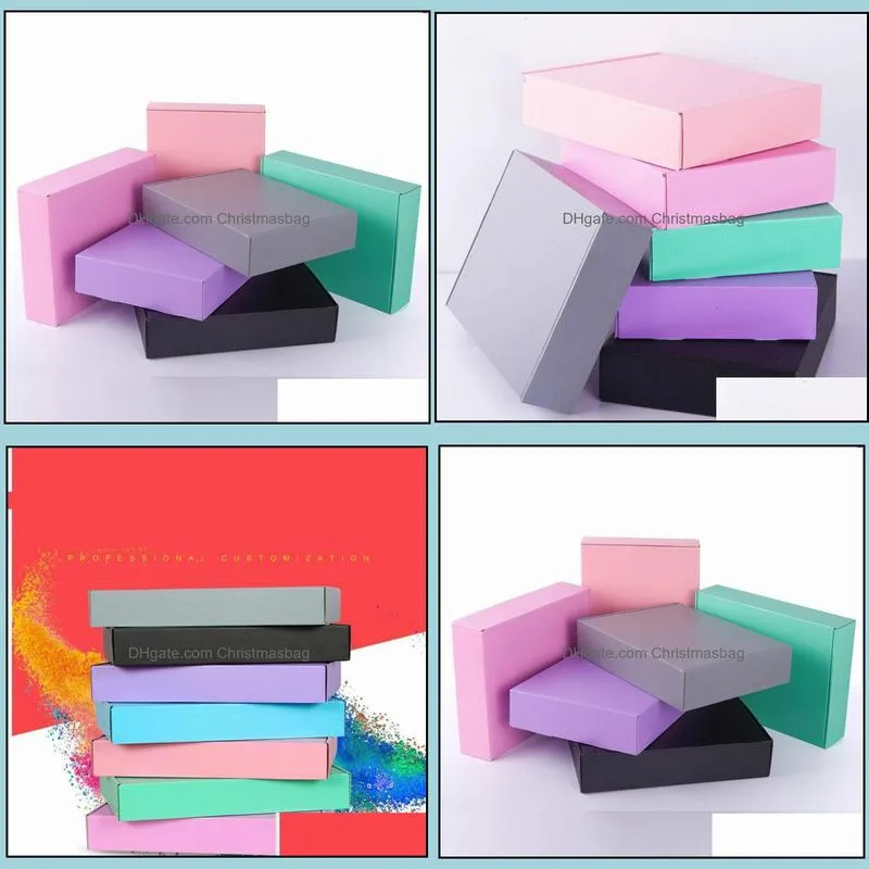 Paper Gray 10pcs Ornaments/scarf/tie Box Pink Gift Packaging Carton Box Packaging Black Paper Cardboard 15*15*5cm jllBS yummy_shop