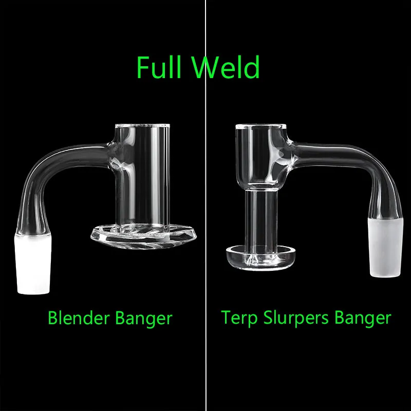 Hoge kwaliteit twee stijlen 20 mm OD volledige las roken afgeschuinde rand terp slurpers en blender quartz banger 10 mm 14 mm 18 mm nagels voor glazen waterpijpen