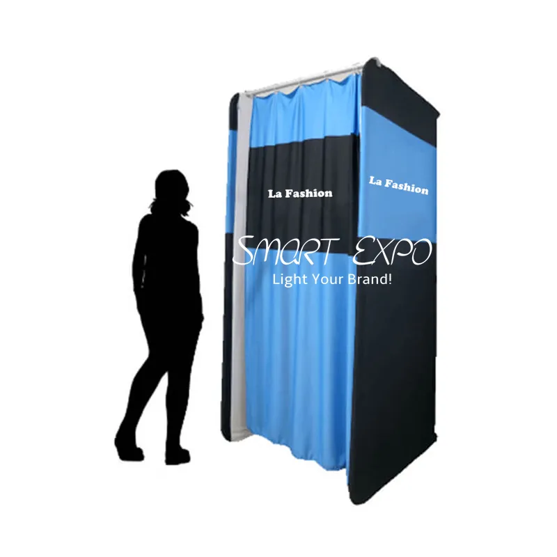 120 * 120cm Stretch-Lite Portable Change Room Retail Tillbehör med spänningstygryck och enkel bärväska