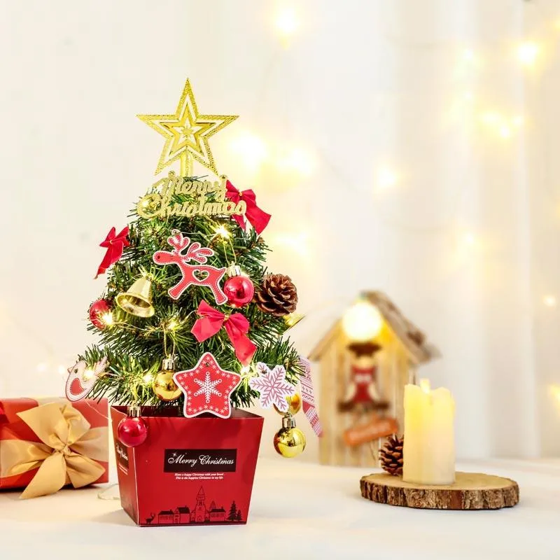 Kerstdecoraties 45 cm boom decoratie Xmas Desktop ornamenten Star Bells met Lights Set