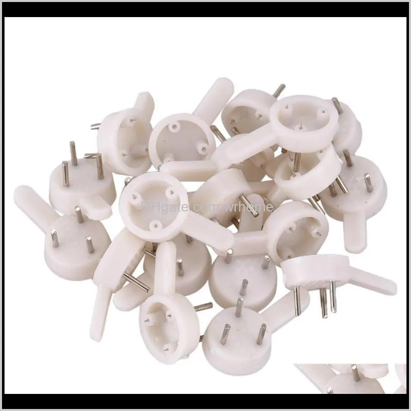 -20 pcs plastic heavy wall picture frame hooks hangers 3-pin small white & rails