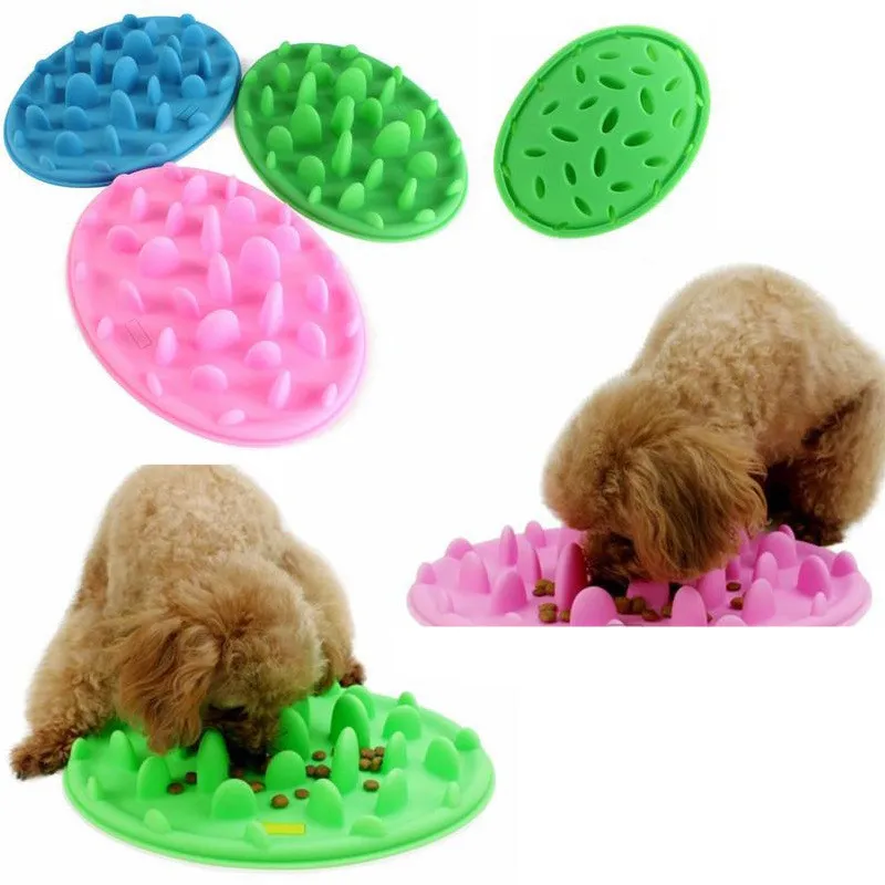 Pet Dog Puppy Silicone Slow Eating Bowl Anti Choking Food Water Dish Slow DH8511