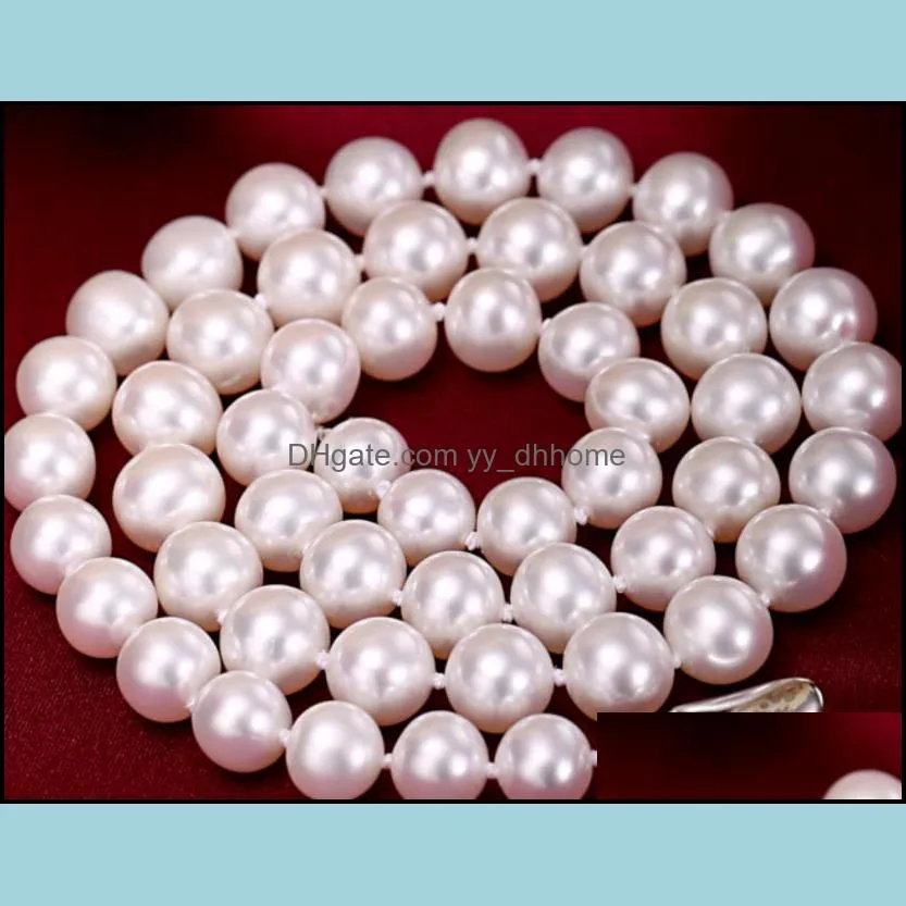 10-11mm White Natural Pearl Beaded Necklace 18inch Choker Women`s Gift Bridal Jewelry
