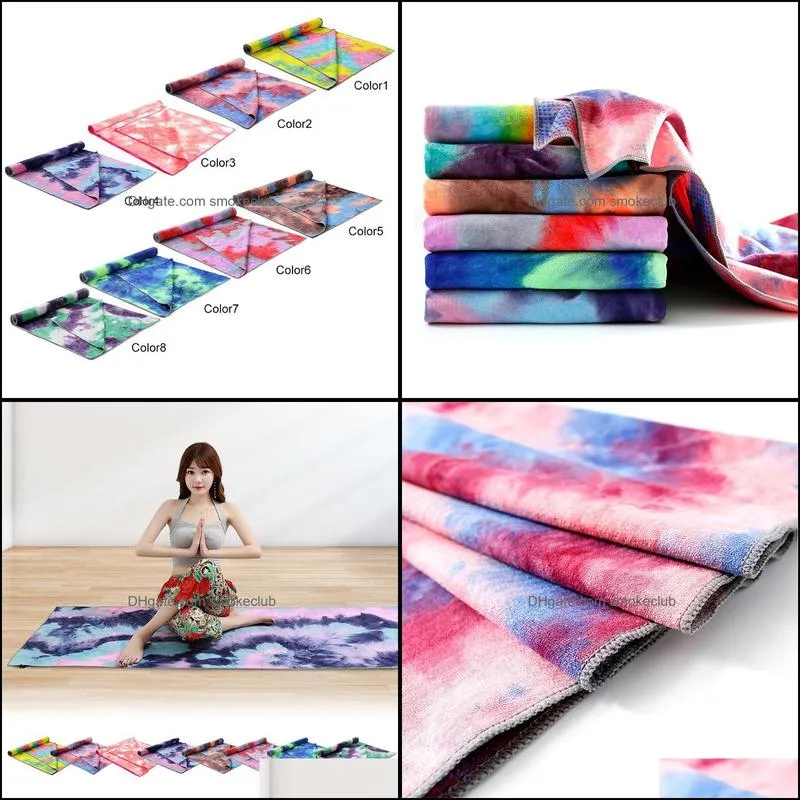 183*63cm Yoga Mat Print Quick Dry Non-Slip Foldable Yoga Towel Fitness Blanket with Mesh Bag For Pilates Gym Blankets1