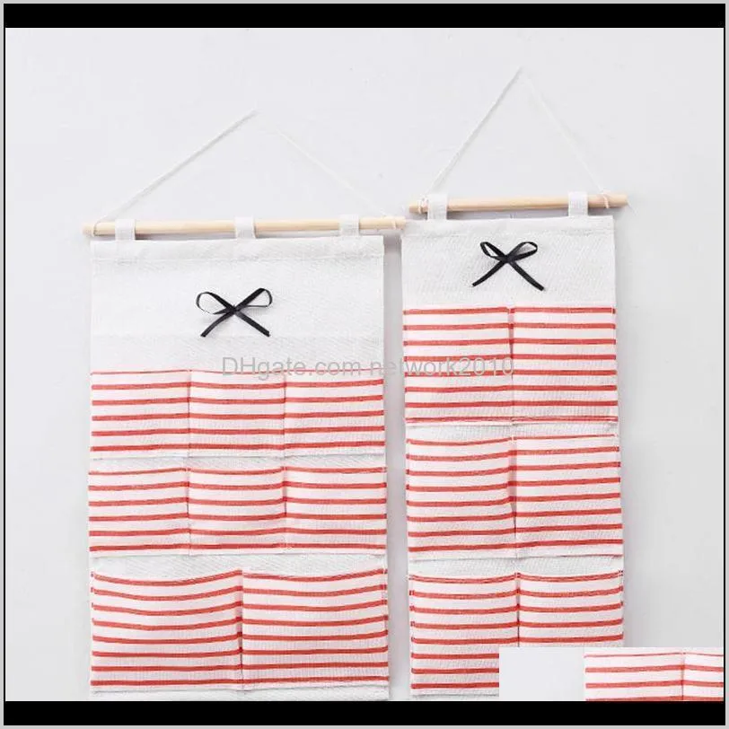 6/8 storage pockets wall door hanging organizer bathroom cotton linen sundries folding underwear socks toys key sorting bags organizer