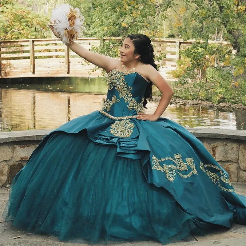 Teal gold dress sale