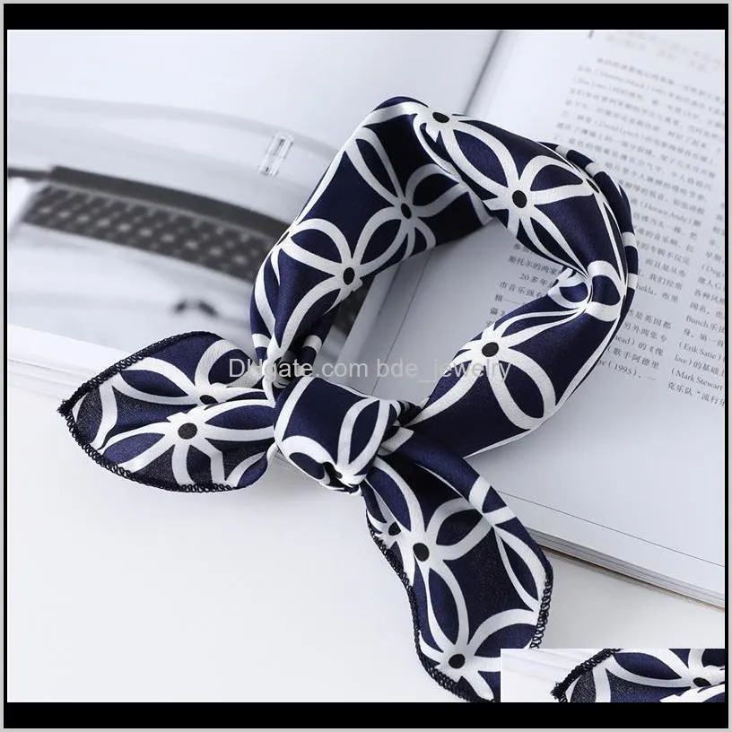 square silk scarf women fashion print small neck scarfs office lady hair band foulard hand kerchief female bandana shaw