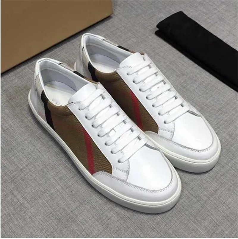 2021 Top Quaity mens casual shoes Vintage Check Cotton and Suede Sneakers luxury designer shoe Men checked canvas sneaker with box E5EP#