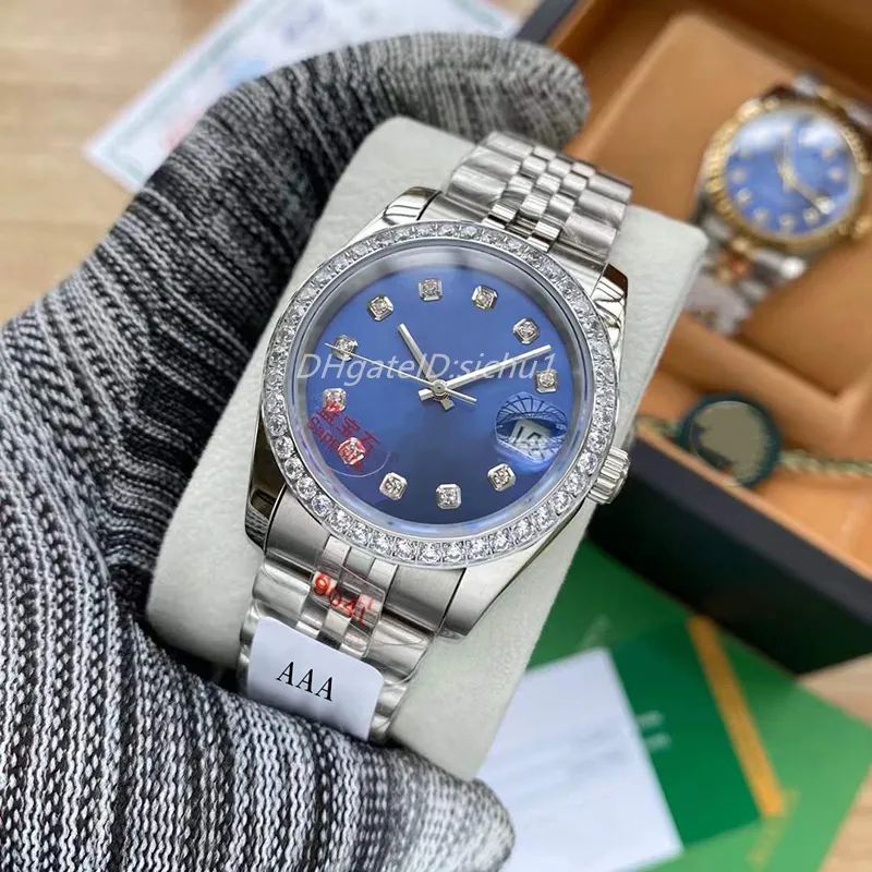 Montre Homme Argentée Quartz – Cadran Bleu, Acier Inoxydable, étanche 30m, Chronographe, Neuve Avec Boîte