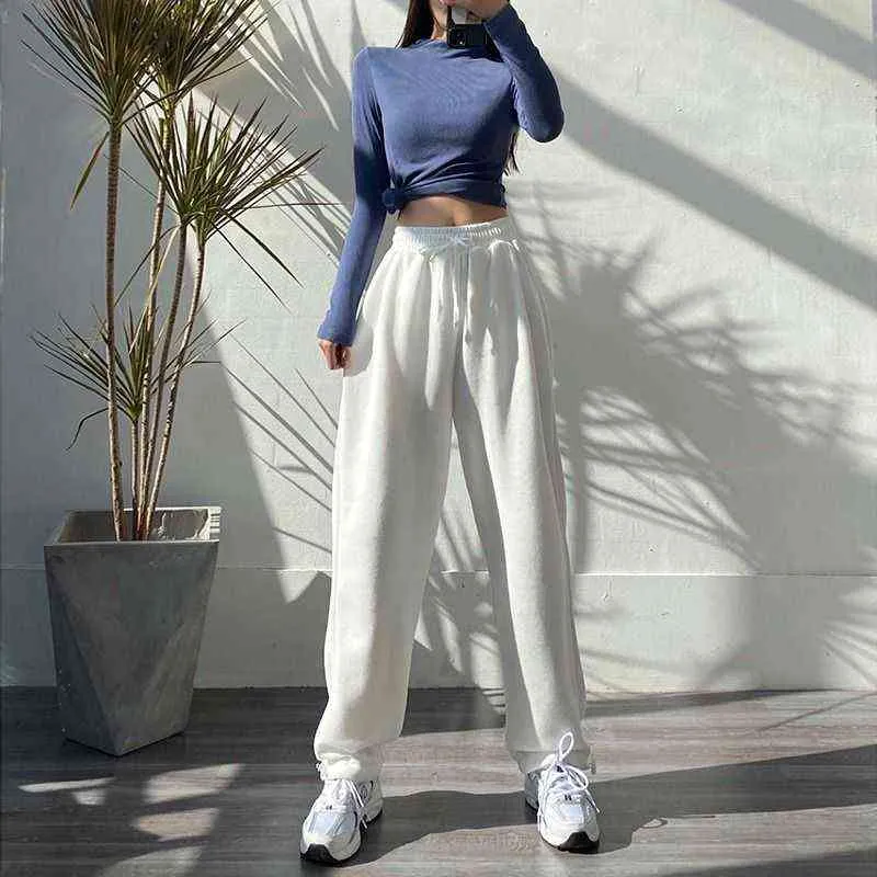 HOUZHOU Women Sports Pants Korean Fashion Oversize Gray Jogging Sweatpants  Baggy 2021 High Waist Joggers White Gym Trousers Womens Female Y211115 From  Mengyang02, $27.36