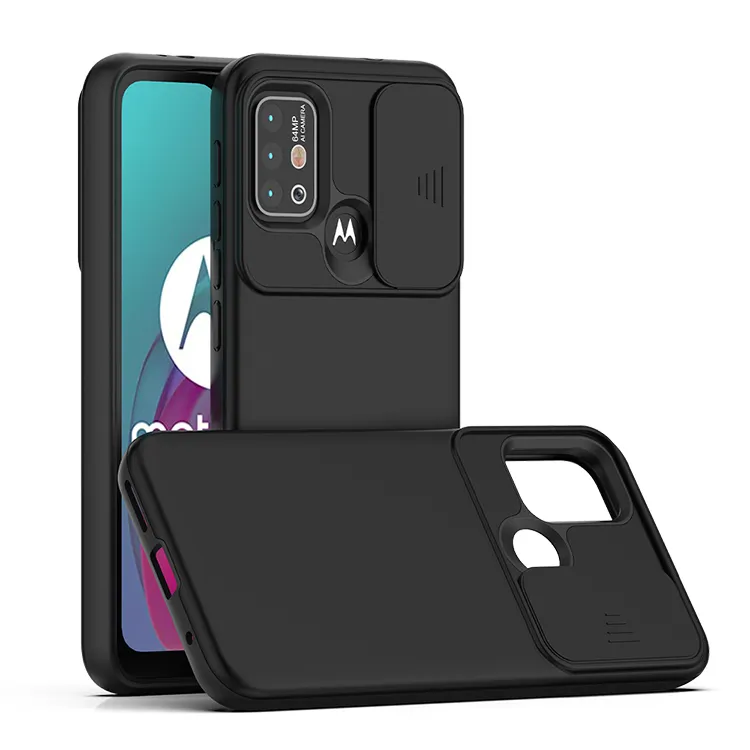 Telefonfodral för Motorola Moto G8 Power Lite G6 Spela E5Play Gå TPU PC Armor Slide Window Tryck fullt kamera linsskydd baksida