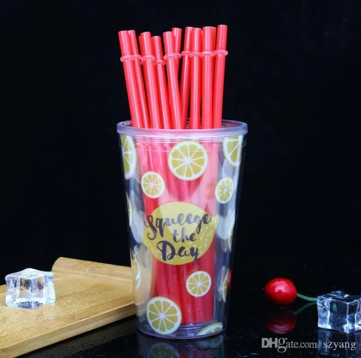Disposable Straws 260*6mm Creative DIY Plastic Party Drinking Straws 10.5inch Reusable Straws for Tall Skinny Tumblers SN3086