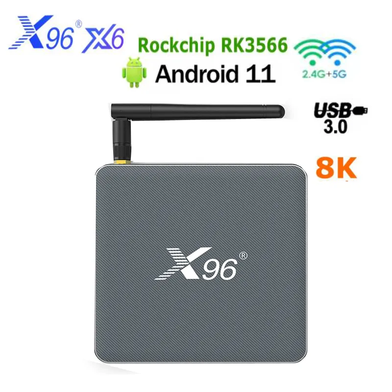 X96 X6 TV BOX ANDROID 11 8GB RAM 128GB ROM ROCKCHIP RK3566サポート