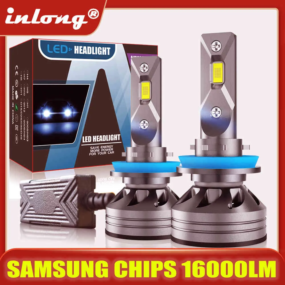 Inlong H7 LED CANBUS med Samsung Chips H4 strålkastare H8 H1 H11 9005 HB3 HB4 9006 LED-lampa Mini Auto Car Light Headlamp 6000K