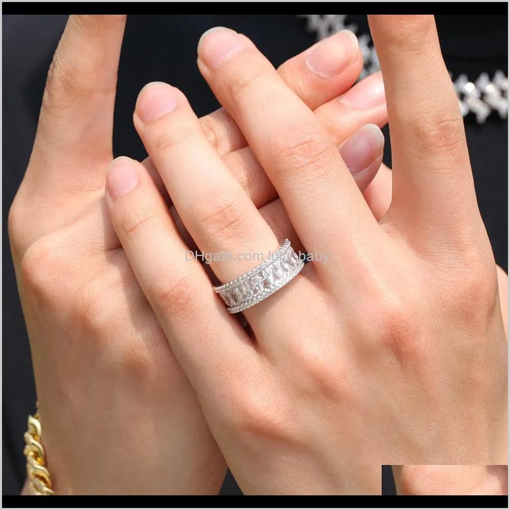 new fashion mens gold rings hip hop ring jewelry high quality gold silver iced out wedding ring