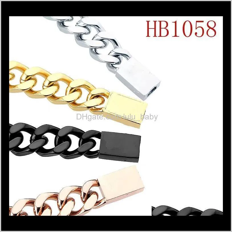 designer bracelets for men and women stainless steel cuban link iced out bracelets bracciali chain bracelet for women male drop