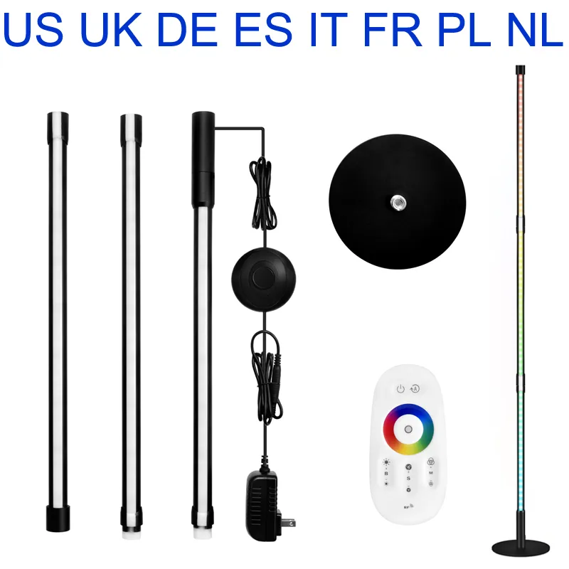 RGB Kolor Zmiana Lampa Podłogowa Muzyka Synchronizacja Nowość Oświetlenie Stojące Multi Led Light Light z pilotem, Dekoracje Nordic LED Nowoczesne lampy do salonu Sypialnia