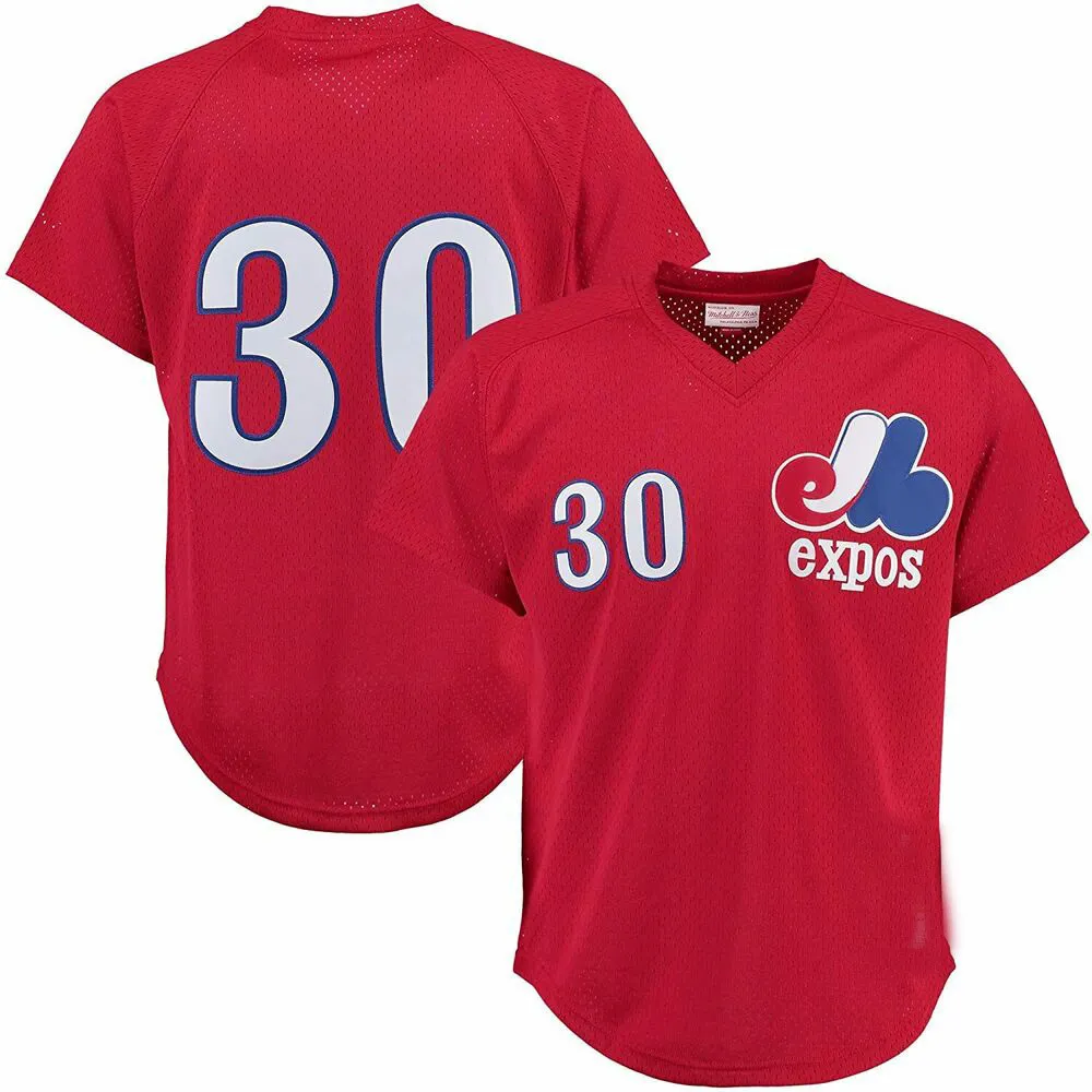 Custom Montreal Expos Tim Raines Mitchell Ness Red Cooperstown Mesh Jersey Mężczyźni Kobiety dziecięca młodzieżowa koszulka baseballowa