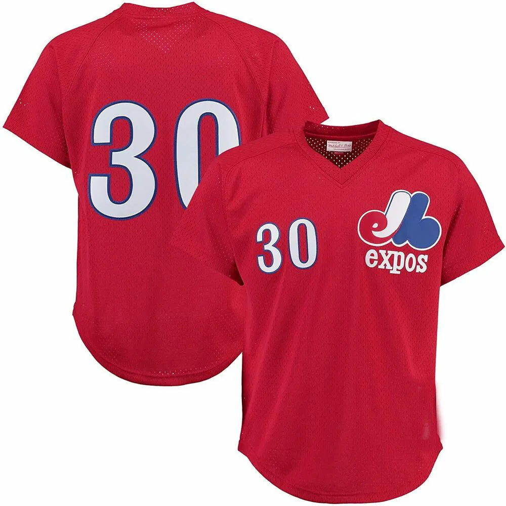 Custom Montreal Expos Tim Raines Mitchell Ness Red Cooperstown Mesh Jersey Мужчины Женщины дети молодежь бейсбольная майка